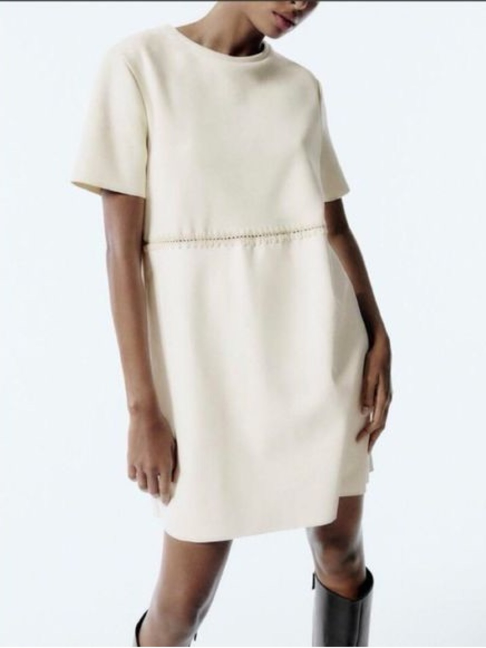 Zara faux suede combination dress